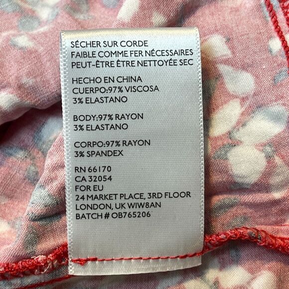 Urban Outfitters Red Floral Long Sleeve Ruffle Wrap Dress Women's Size Large - Picture 8 of 10